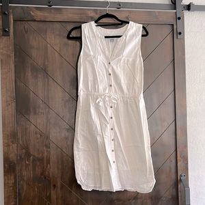 Old navy dress M white linen